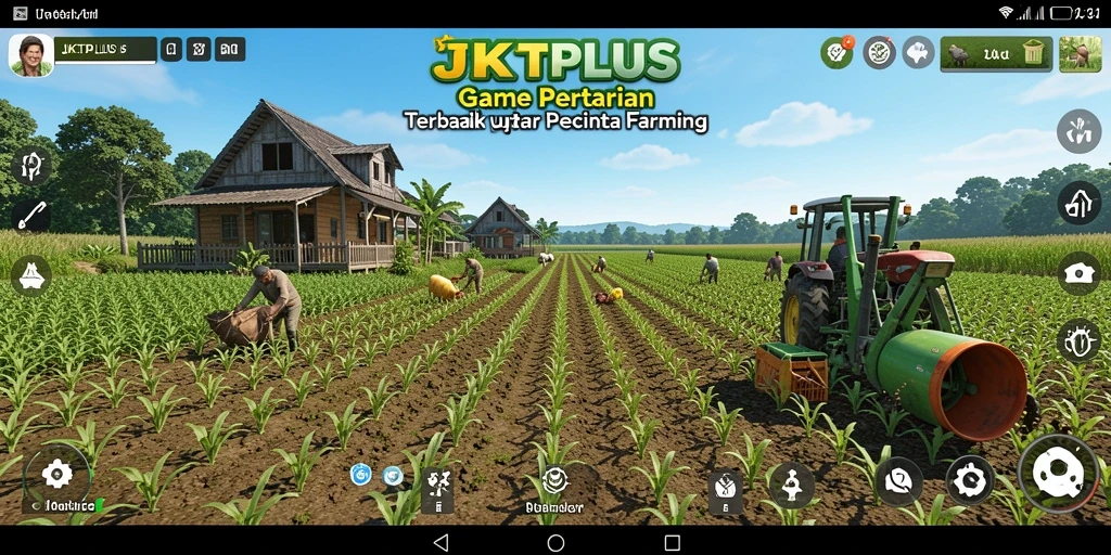Tampilan gameplay JKTPLUS yang memukau saat bertani.