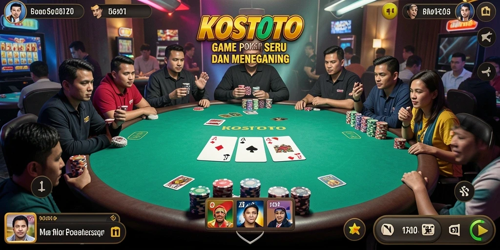 Tampilan screenshot menunjukkan keseruan permainan Poker di KOSTOTO.