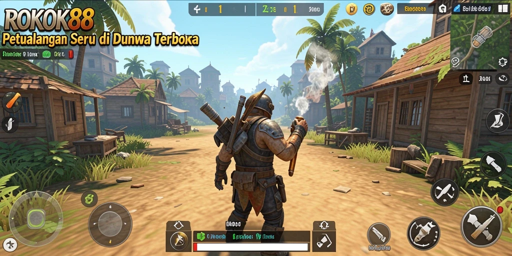 Tampilan gameplay menakjubkan dari ROKOK88 di dunia terbuka.
