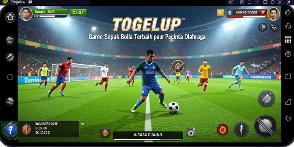 Tampilan utama TOGELUP menampilkan aksi seru di lapangan sepak bola.