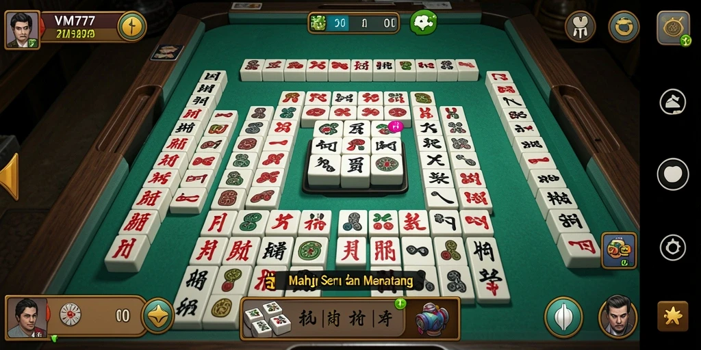 Tangkapan layar menampilkan gameplay seru VM777 dengan ubin Mahjong.